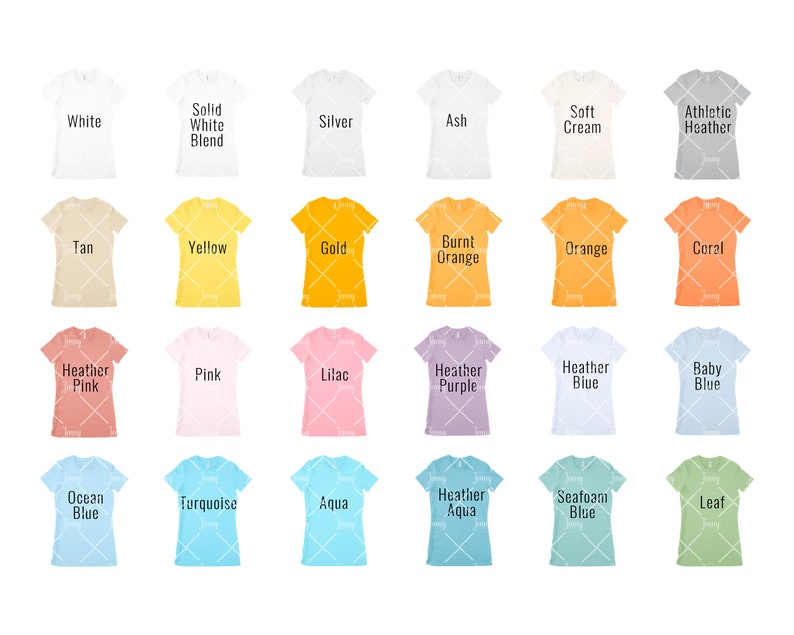 Download Bella Canvas 6004 Color Chart Mockup Bella Canvas Mockup ...