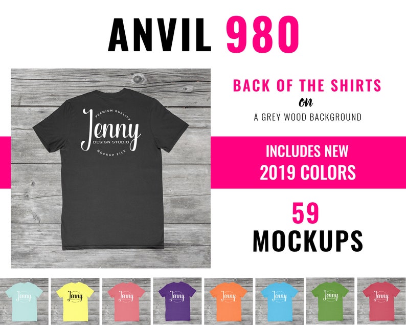 T-shirt Mockup Back of the Shirts Anvil Bundle Tshirt Mockup Shirt Mockup Anvil Mockup Anvil 980 Mockup Bundle Unisex Lightweight Tee
