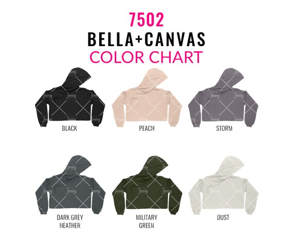 Bella Canvas 7502 Color Chart Mockup Bella Canvas Mockup Etsy
