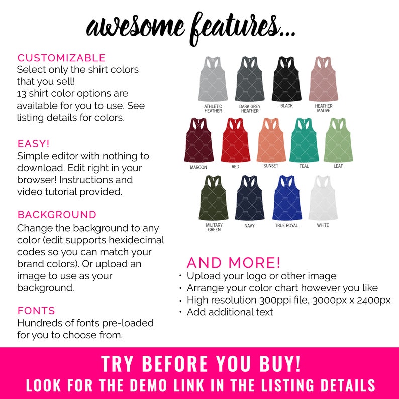 Download Bella Canvas 6008 Color Chart Mockup Editable Bella Canvas ...