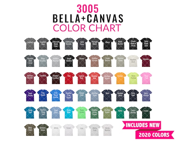 Download Bella Canvas 3005 Color Chart Mockup Bella Canvas Mockup Etsy