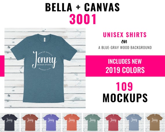 Bella Canvas 3001 Mockup Bundle Bella Canvas Bundle Bella Etsy