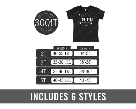 Bella Canvas 3001t Size Chart Bella Canvas Mockup Tshirt Etsy