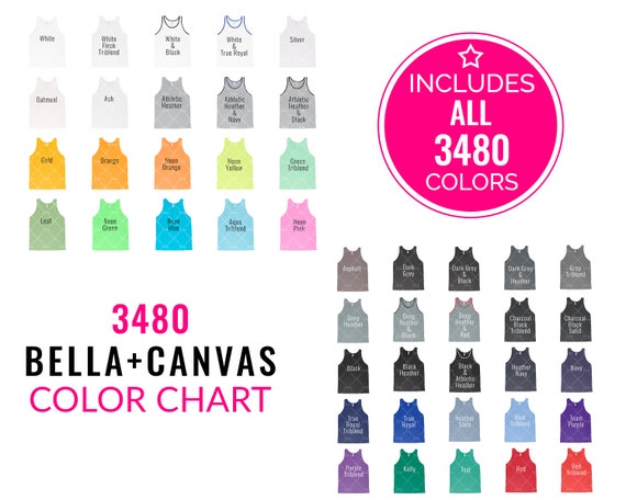 Bella Canvas 3480 Color Chart Mockup Bella Canvas Mockup Etsy