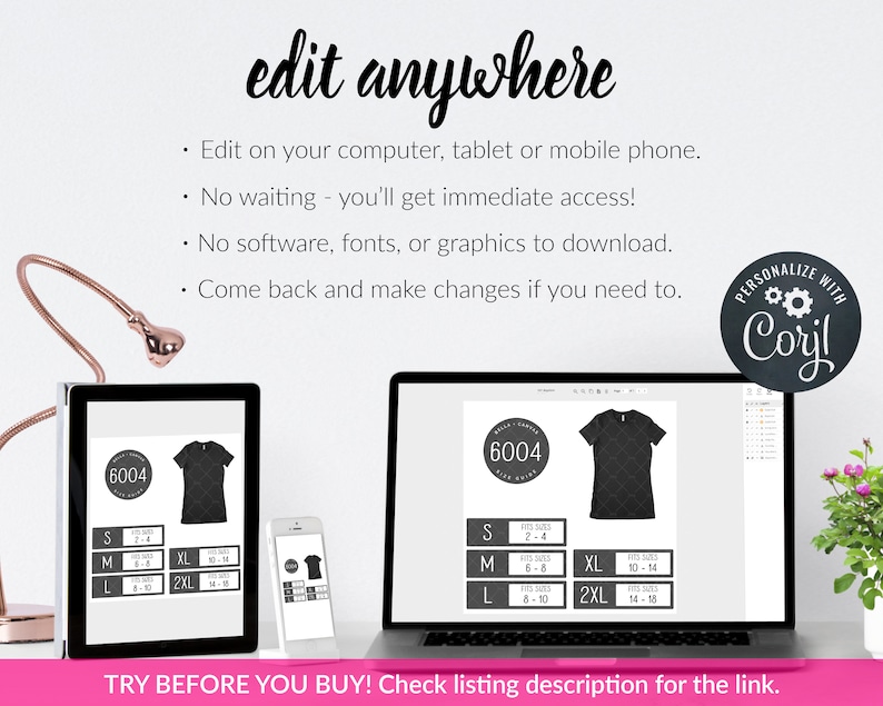 Download Bella Canvas 6004 Size Chart Bella Canvas Mockup Tshirt Size | Etsy