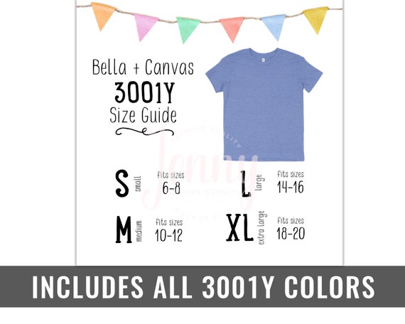 Bella Canvas Unisex Shirt Size Chart