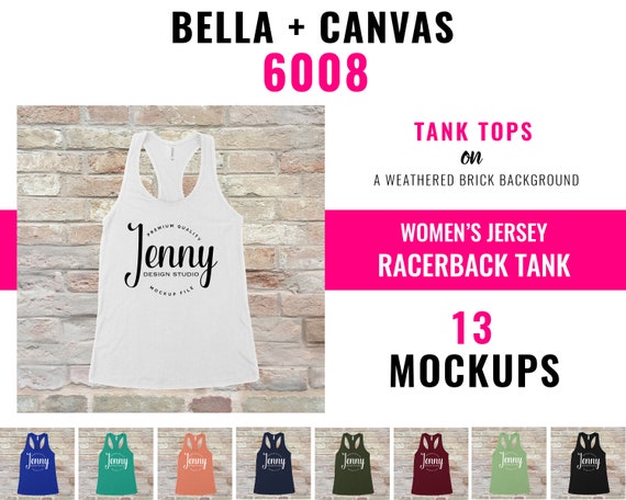 Jersey Tank Top Mockup Bundle Bella Canvas 6488 Green Pink Blue Navy Women/'s Vest T-Shirt Mockup Summer Gym Fitness Vol 1