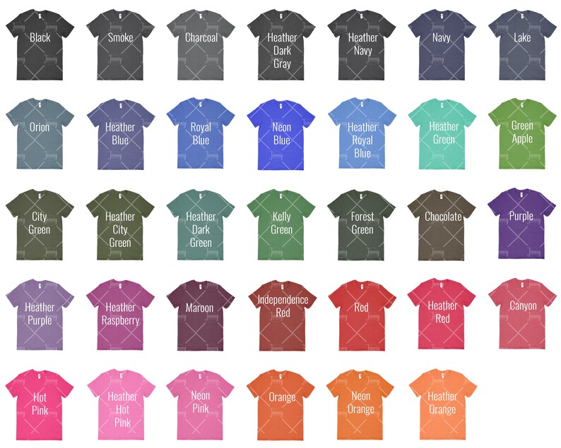 Download Anvil 980 Color Chart Mockup Anvil Mockup Every Color | Etsy