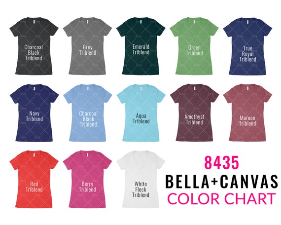 Bella Canvas V Neck Color Chart