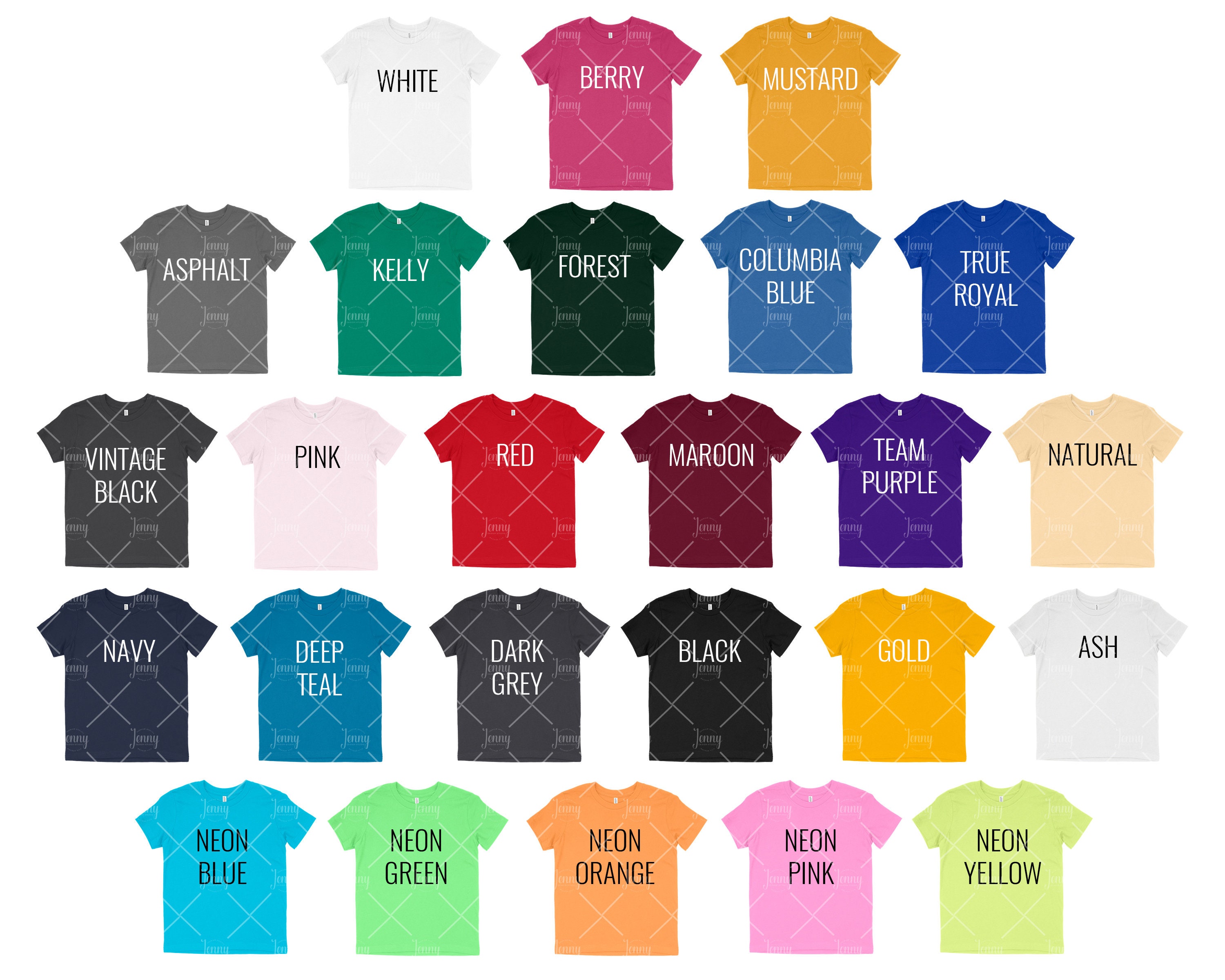 Download Bella Canvas 3001Y Color Chart Mockup Bella Canvas Mockup | Etsy