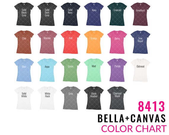 Bella Canvas Triblend Color Chart