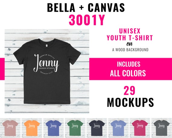 Bella Canvas 3001y Mockup Bundle Bella Canvas Bundle Bella Etsy