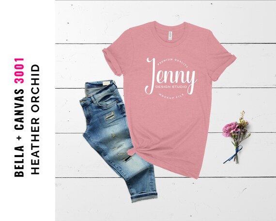 Bella Canvas 3001 Heather Orchid Bella Canvas Mockup Unisex Etsy