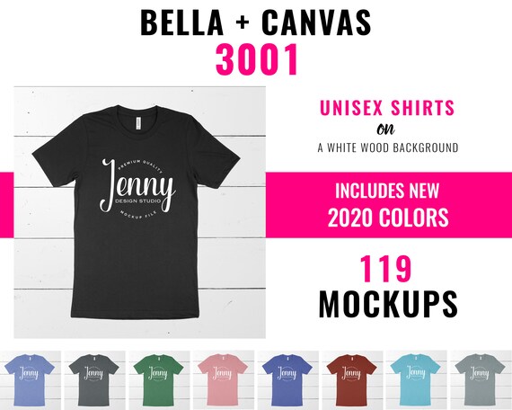 Bella Canvas 3001 Mockup Bundle Bella Canvas Bundle Bella Etsy
