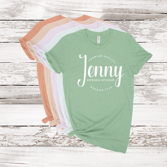 Download Bella Canvas 3001 Heather Prism Colors Bella Canvas Mockup Etsy