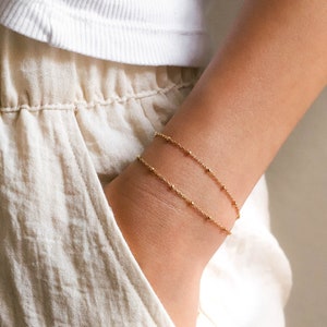 14k gold sister online bracelet