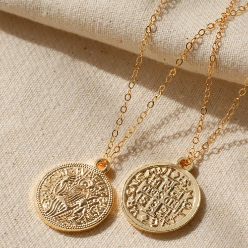 Gold Coin Necklace Gold Filled Necklace 