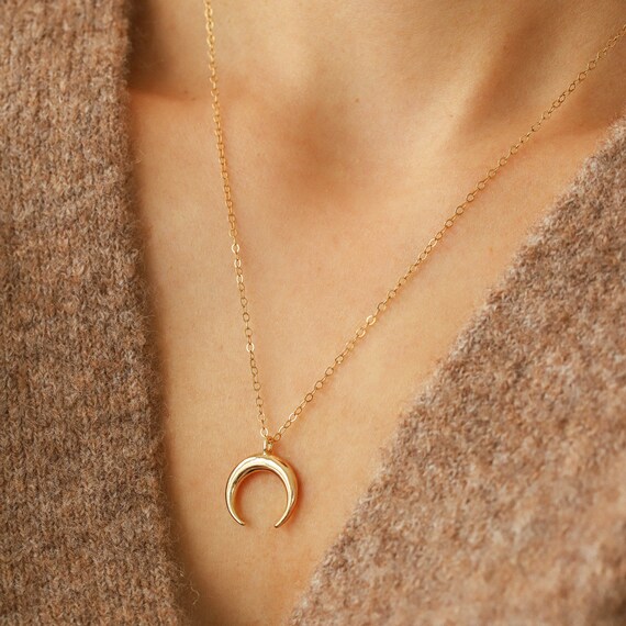 Horn Necklace Crescent Moon Necklace 