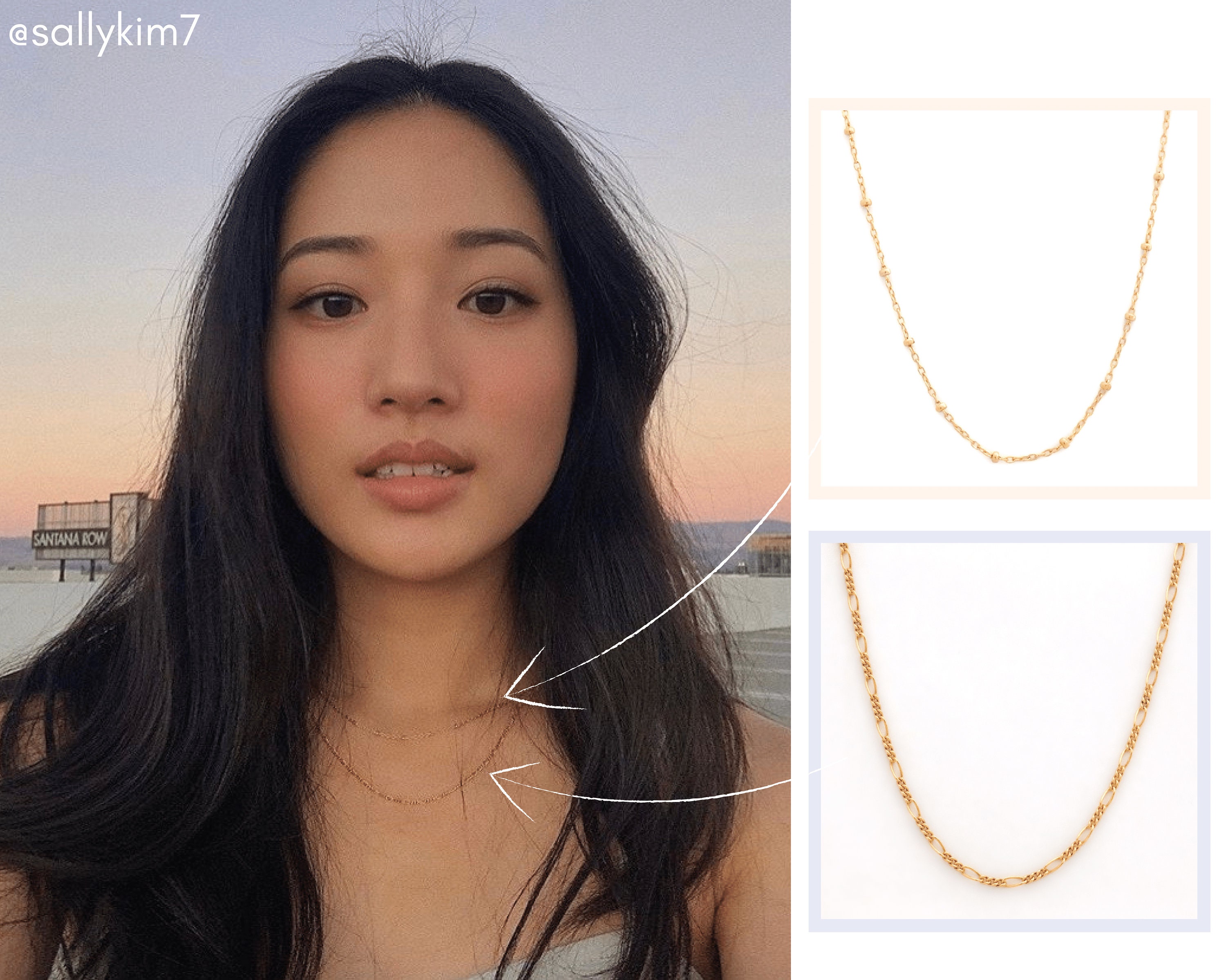 Gold chain necklace Dainty choker necklace Layered collar Etsy