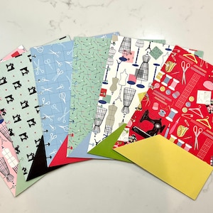 Pocket Folders for Happy Planner, 7-hole MINI. Insert, Divider, Dashboard, Double Sided Scrapbook Paper, set of 6