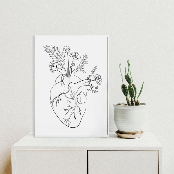 Anatomical heart, human heart, cardiologist gift, medical poster, anatomy art, anatomy poster, new doctor gift, medical school gift