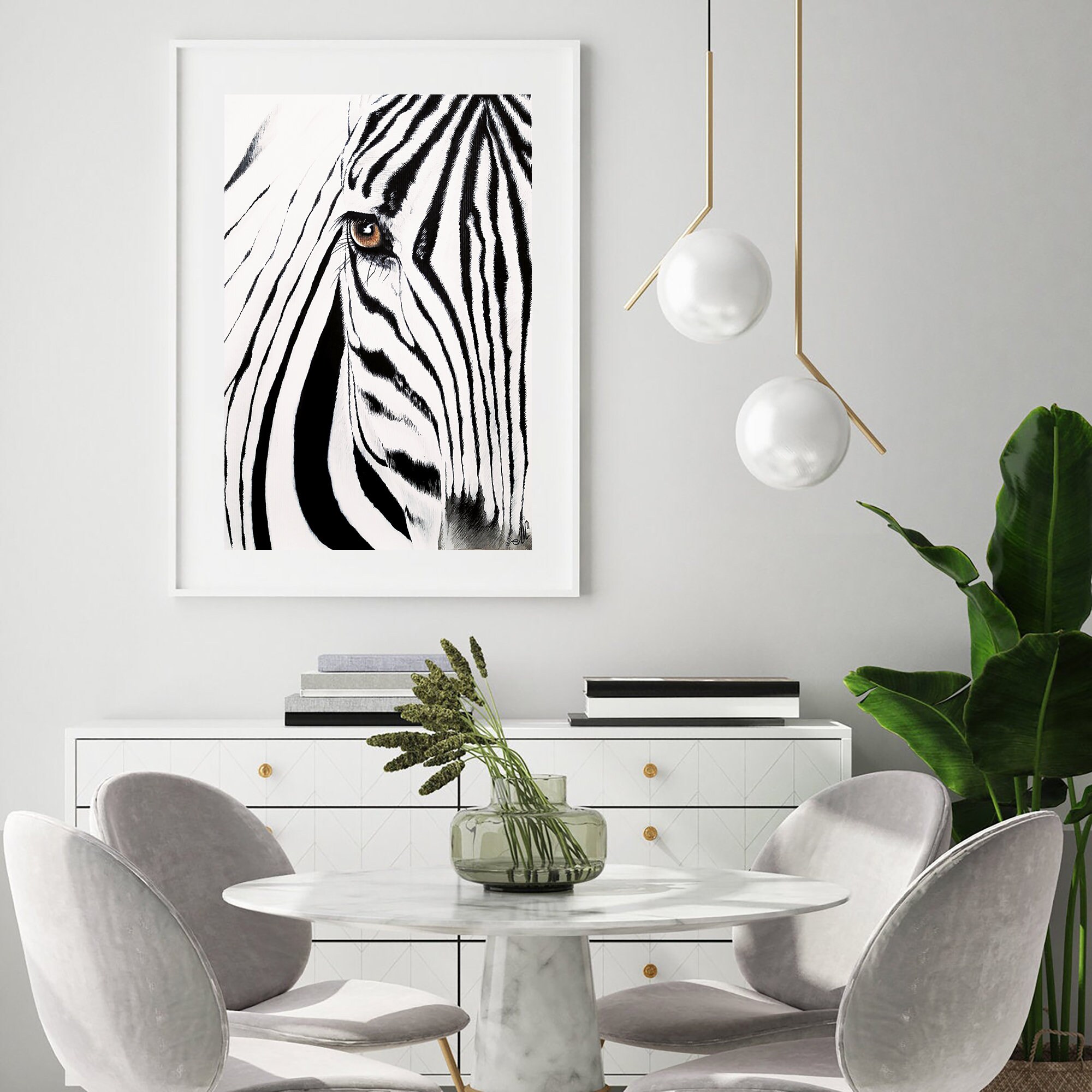 Zebra print zebra wall art animal poster jungle print Etsy