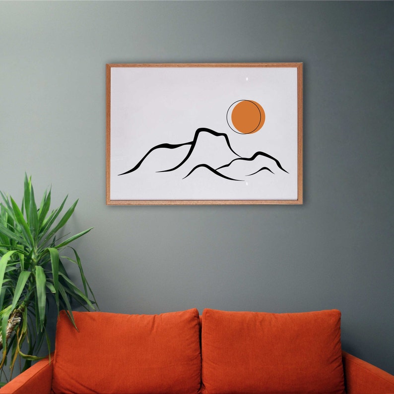 Mountain Artwork Modern Mountain Art Abstract Mountains Etsy