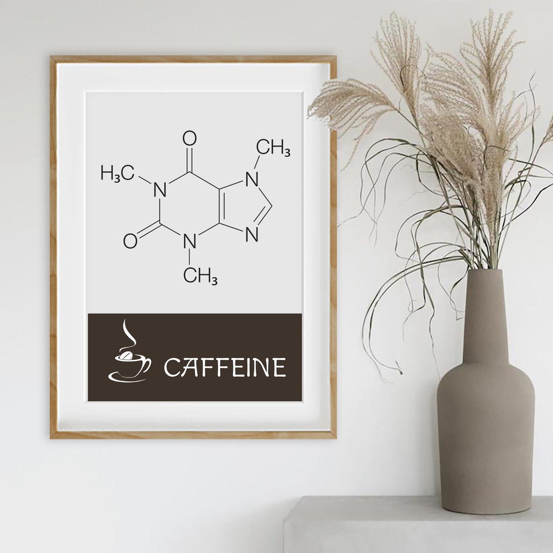 Caffeine Molecule, Coffee Poster, Coffee Bar Decor, Chemistry Gift ...