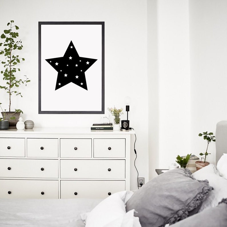 Star Poster Nursery Wall Art Star Png Star Cut File Stars Etsy