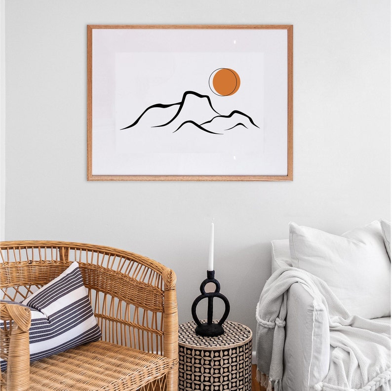 Mountain Artwork Modern Mountain Art Abstract Mountains Etsy