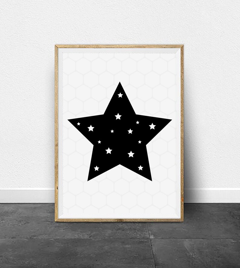 Star print star wall art stars poster star painting star Etsy
