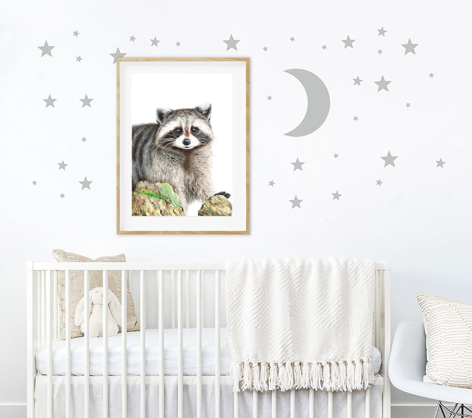 Raccoon art animal print nursery wall art nursery prints Etsy