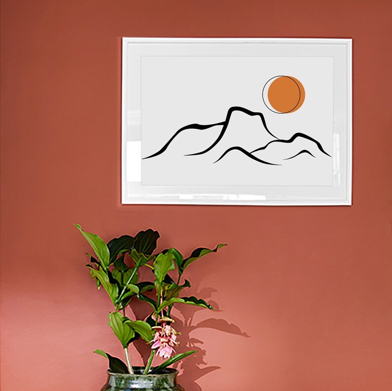 Mountain Artwork Modern Mountain Art Abstract Mountains Etsy