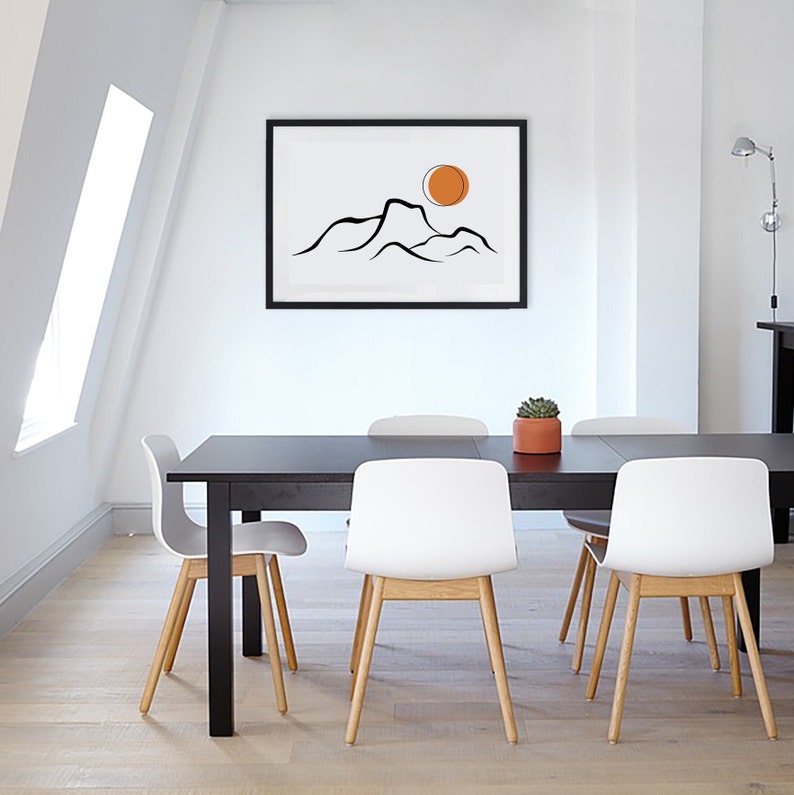 Mountain Artwork Modern Mountain Art Abstract Mountains Etsy