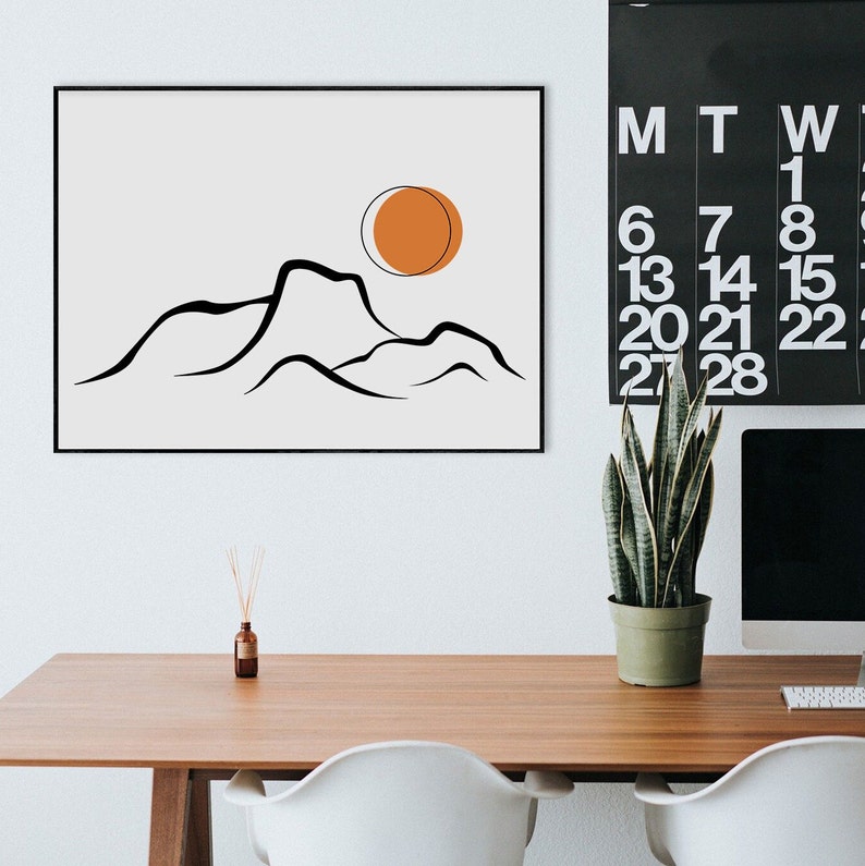 Mountain Artwork Modern Mountain Art Abstract Mountains Etsy