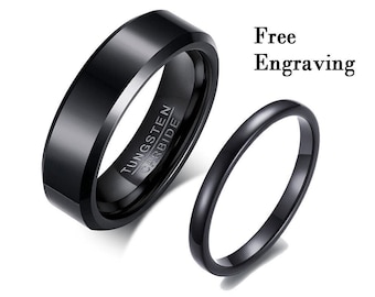 Tungsten his and hers wedding bands, his and hers rings