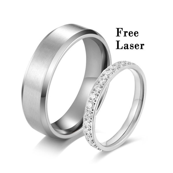 Promise ring for couples,promise ring set,couples rings