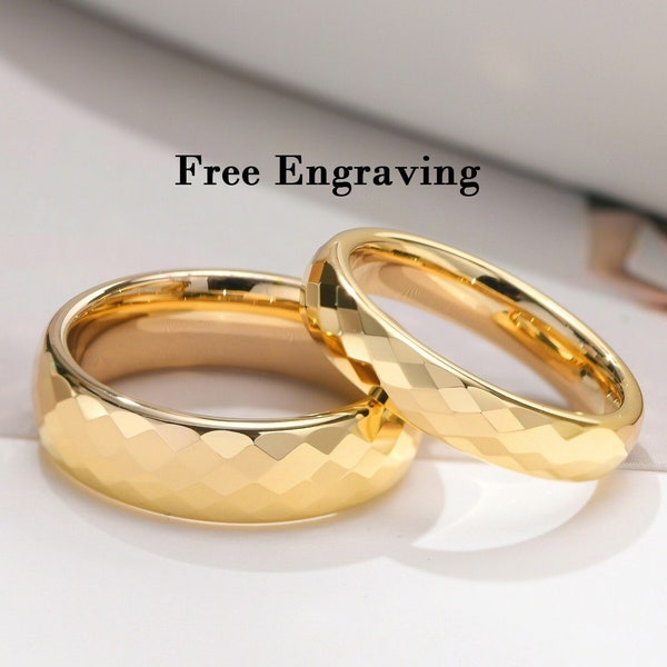 His and hers tungsten gold plated wedding rings
