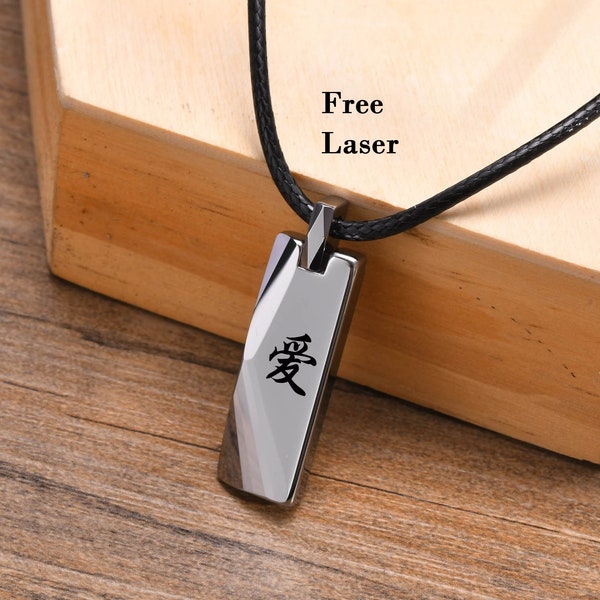 Traditional japanese tungsten bar,men japanese tungsten necklace