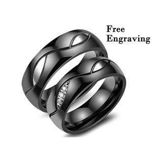His and hers black wedding deals bands