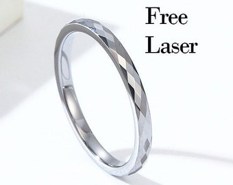 2mm Diamond cut Tungsten rings