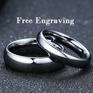 Matching wedding band set his and hers, tungsten wedding band set