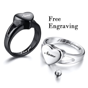 Heart urn ring,cremation ring