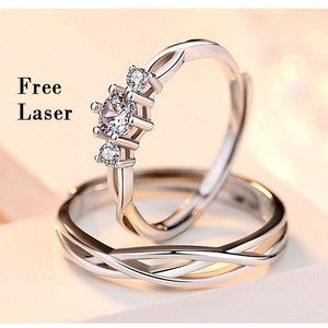 Sterling silver Promise rings for couples, matching promise rings