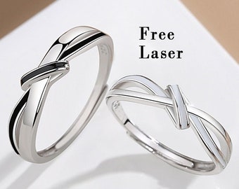 Sterling silver Twin knot Promise rings for couples