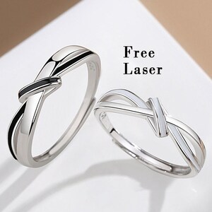 Sterling silver Twin knot Promise rings for couples