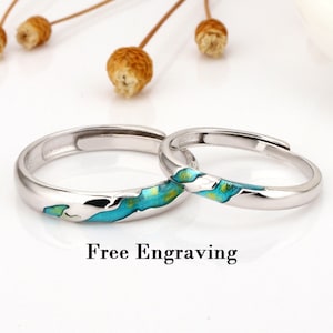 Sterling silver couple rings, matching couple rings