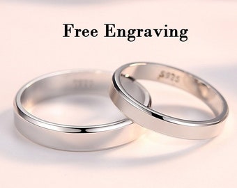 Sterling silver Couple rings,matching rings,promise rings for couples