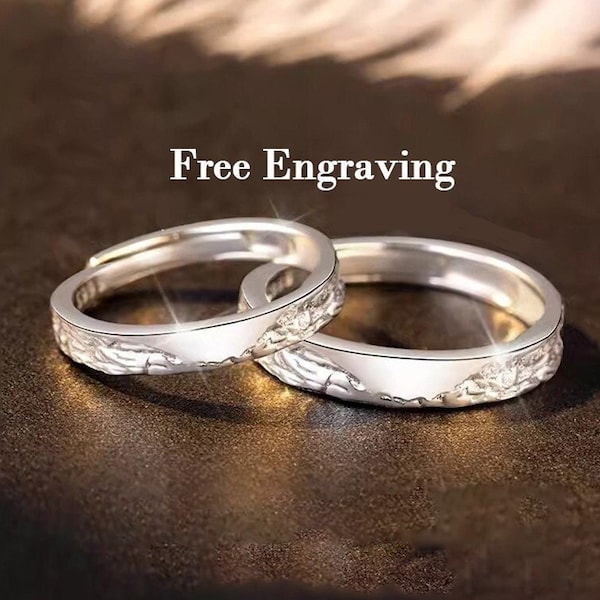 999 Sterling silver promise rings for couple