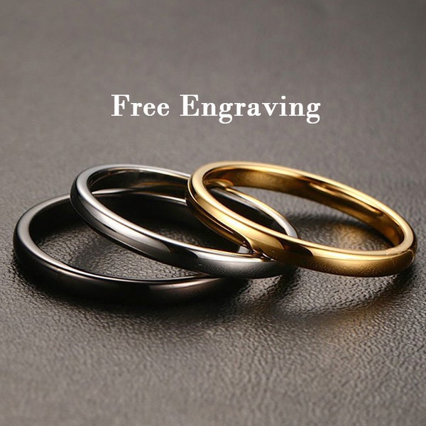 2mm black thin woman tungsten ring